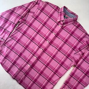 Cowboy 4Her Pink Plaid Long Sleeve Button Down Shirt USA Made‎ Western Xlarge XL